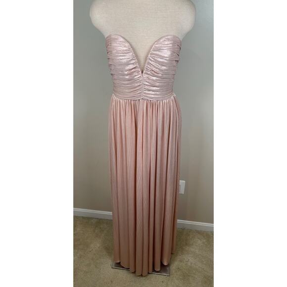 Retrofete Madeleine Strapless Ruched Pleated Plunging Bustier Maxi Dress Size M - Picture 4 of 10